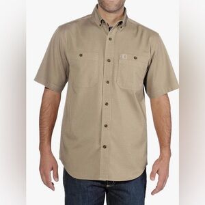 Carhartt Rugged Flex Short Sleeve Shirt Men’s 2XL Relaxed Fit  Khaki Tan